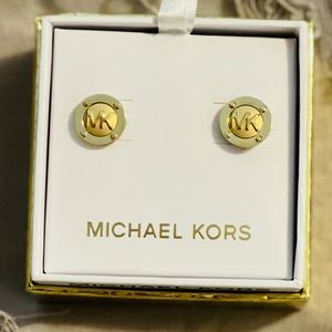 MICHAEL KORS LOGO EARRINGS
